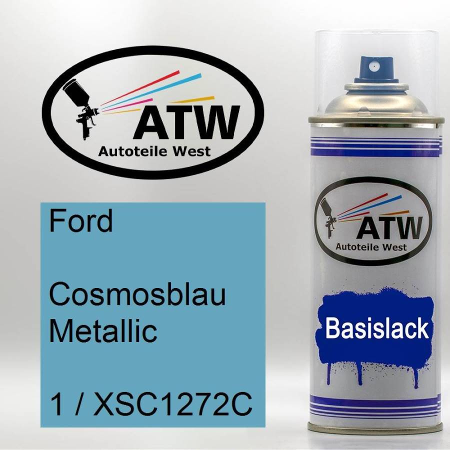 Ford, Cosmosblau Metallic, 1 / XSC1272C: 400ml Sprühdose, von ATW Autoteile West.